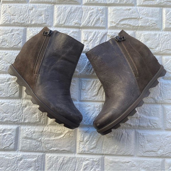 Sorel Joan of Arctic Wedge Zip-Up Ankle Boot Suede Leather Waterproof Bootie 9 - Picture 8 of 8